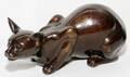 MODERN BRONZE CLAD SCULPTURE OF FELINE