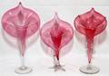 VICTORIAN CRANBERRY GLASS JACKINTHEPULPIT VASES