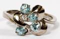 14KT WHITE GOLD  BLUE TOPAZ RING SIZE 65