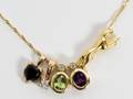 14KT FINE CHAIN PERIDOT AND AMETHYST PENDANTS