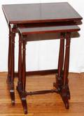 ENGLISH REGENCY STYLE MAHOGANY NEST OF TWO TABLES