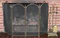 BRASS ANDIRONS TOOLS  FIRE SCREEN
