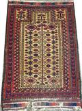 BALUCH HAND WOVEN WOOL PRAYER RUG C 1890