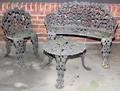 CAST IRON GARDEN FURNITURE THREE PIECES