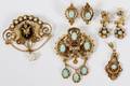 VICTORIAN STYLE GOLD OPAL  SEED PEARL JEWELRY
