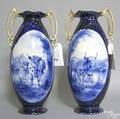 Pair of flow blue vases