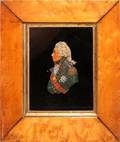 ENGLISH COLORED WAX MINIATURE PORTRAIT 19TH C
