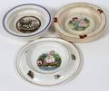 DEMI PORCELAIN BABY PLATES EARLY 20TH C THREE