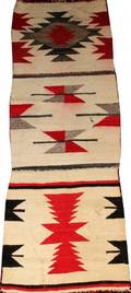NAVAJO WOOL THREESECTION RUG