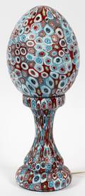 MURANO GLASS TABLE LAMP  DOME FLORAL SHADE