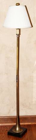 BRASS FOX HORN FLOOR LAMP