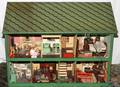 DOLLHOUSE W FURNISHINGS MID 20TH C