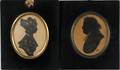 OVAL INK SILHOUETTES IN BLACK 19TH C PAIR