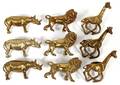 INDIAN BRASS ANIMALFORM NAPKIN RINGS NINE