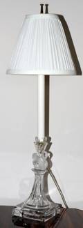 GLASS CANDLESTICK LAMP OVERALL