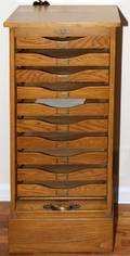 AMERICAN OAK TAMBOURFRONT FILING CABINET