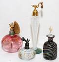 GLASS PERFUMES EARLYMID 20TH C FOUR