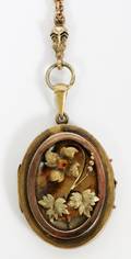 ANTIQUE GOLD FILLED LOCKET  NECK CHAIN C 1880