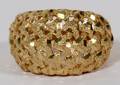 14KT YELLOW GOLD PIECED BASKET WEAVER RING