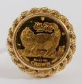 14KT YELLOW GOLD ISLE OF MAN COIN RING 1993