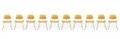 Set of 10 Eames for Herman Miller DCM Chairs