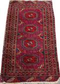 TURKOMAN HAND WOVEN WOOL RUG C 1910