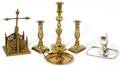 SHEFFIELD PLATE BRASS Grouping 6PCS