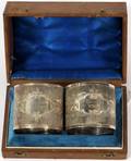 AMERICAN SILVERPLATE NAPKIN RINGS 19TH C PAIR
