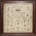 ANTIQUE HAND SEWN VERSE SAMPLER