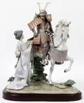 LLADRO PORCELAIN FIGURE GROUP FAREWELL TO SAMURAI
