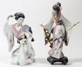 LLADRO PORCELAIN GEISHAS W FLOWERS 2 PCS