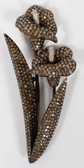 16CT NATURAL FANCY COLOR BROWN DIAMOND FLOWER PIN