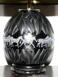 LALIQUE TANZANIA NOIR GLASS VASE AS A LAMP