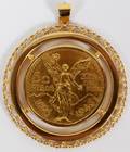 MEXICAN 50 PESOS GOLD COIN PENDANT 1947