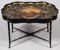 ENGLISH PAPIER MACHE TRAY TOP TABLE MID 19TH C