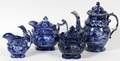 STAFFORDSHIRE HISTORICAL BLUE COFFEE  TEA SET