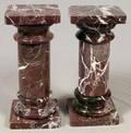 ROUGE MARBLE PEDESTALS PAIR