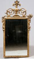 FRENCH STYLE CARVED GILT WOOD MIRROR 20TH C