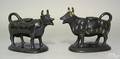 Two Jackfield cow creamers 19th c