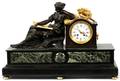FRENCH BRONZE  MARBLE MANTEL CLOCK C 1810