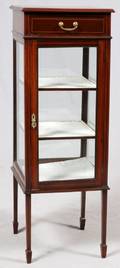 EDWARDIAN INLAID MAHOGANY VITRINE C 1905