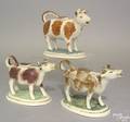 Three Staffordshire cow creamers early 19th c