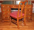 GEORGE III MAHOGANY  BURL WALNUT PEDESTAL DESK