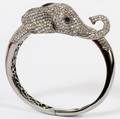 18KT WHITE GOLD  DIAMOND ELEPHANT BANGLE BRACELET