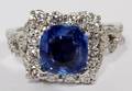248CT NATURAL SAPPHIRE  DIAMOND RING GIA SIZE 6