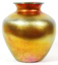 STEUBEN GOLD AURENE GLASS VASE EARLY 20TH C