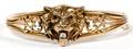 10KT GOLD  DIAMOND LION MASK BANGLE BRACELET