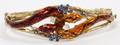 14KT GOLD  ENAMEL LADYS SERPENT BANGLE BRACELET
