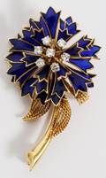 18KT GOLD  050CT DIAMOND LADYS FLOWER PIN