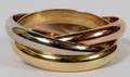 CARTIER TRINITY 18 KT TRICOLORED GOLD RING